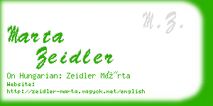 marta zeidler business card